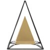 Mauro Ferretti sculptuur piramide met metalen frame 15x15x21 cm goud-zwart