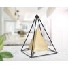 Mauro Ferretti sculptuur piramide met metalen frame 15x15x21 cm goud-zwart