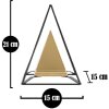 Mauro Ferretti sculptuur piramide met metalen frame 15x15x21 cm goud-zwart