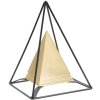 Mauro Ferretti sculptuur piramide met metalen frame 15x15x21 cm goud-zwart