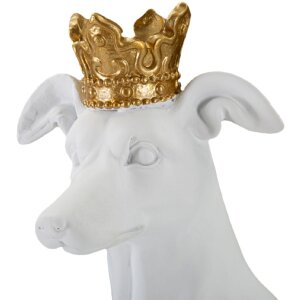 Mauro Ferretti honden sculptuur Hond Wit 20x12,5x33 cm witgoud