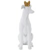 Mauro Ferretti honden sculptuur Hond Wit 20x12,5x33 cm witgoud