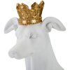 Mauro Ferretti honden sculptuur Hond Wit 20x12,5x33 cm witgoud