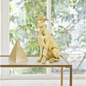 Mauro Ferretti honden sculptuur Hond Goud 20x12,5x33 cm goud