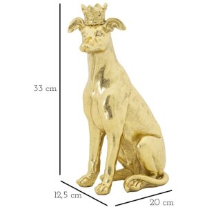 Mauro Ferretti honden sculptuur Hond Goud 20x12,5x33 cm goud