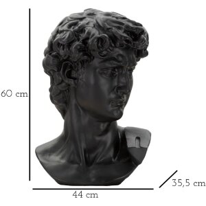 Mauro Ferretti Buste Groot Zwart Hoofd 44x35,5x60 cm zwart