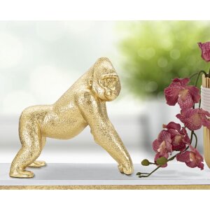Mauro Ferretti gorilla sculptuur 24,3x13,9x22,8 cm goud
