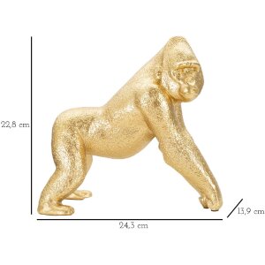 Mauro Ferretti gorilla sculptuur 24,3x13,9x22,8 cm goud