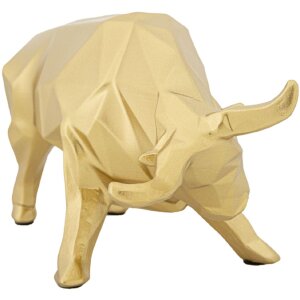 Mauro Ferretti stier sculptuur 19,5x9,9x10,6 cm goud