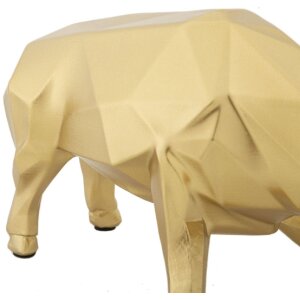 Mauro Ferretti stier sculptuur 19,5x9,9x10,6 cm goud