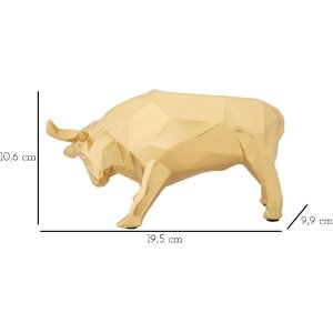 Mauro Ferretti stier sculptuur 19,5x9,9x10,6 cm goud