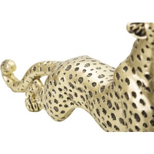 Mauro Ferretti luipaard beeldje 33x7,7x19,5 cm goud zwart