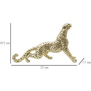 Mauro Ferretti luipaard beeldje 33x7,7x19,5 cm goud zwart