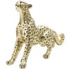 Mauro Ferretti luipaard beeldje 33x7,7x19,5 cm goud zwart