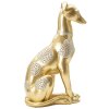 Mauro Ferretti honden sculptuur Sit Dog 19.8x10x29 cm goud zilver