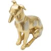 Mauro Ferretti honden sculptuur Sit Dog 19.8x10x29 cm goud zilver