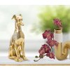 Mauro Ferretti honden sculptuur Sit Dog 19.8x10x29 cm goud zilver