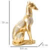 Mauro Ferretti honden sculptuur Sit Dog 19.8x10x29 cm goud zilver