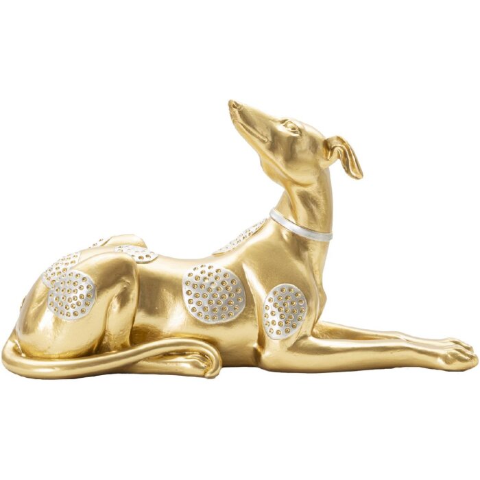 Mauro Ferretti honden sculptuur 32,2x9,5x18,3 cm goud zilver