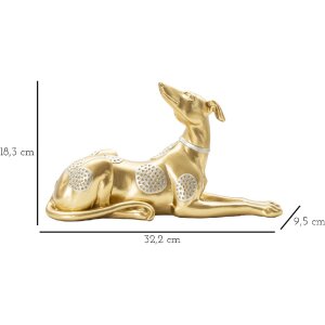 Mauro Ferretti honden sculptuur 32,2x9,5x18,3 cm goud zilver