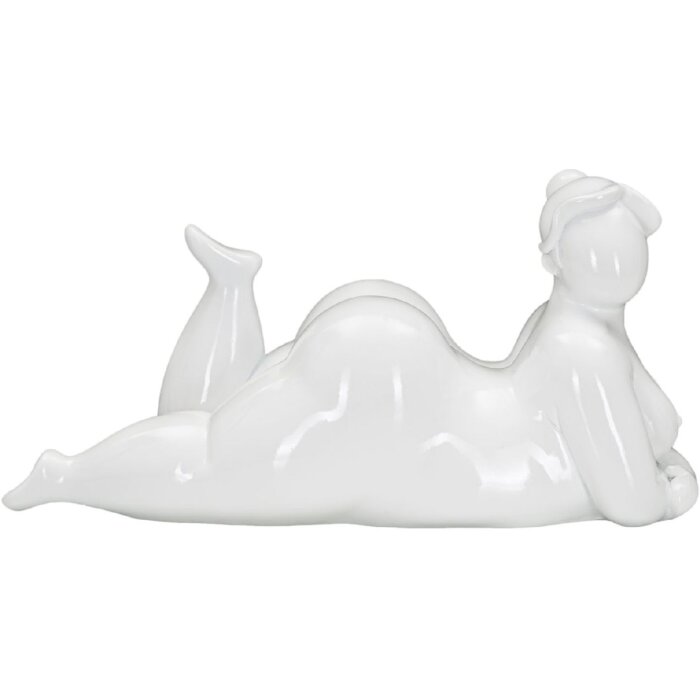 Mauro Ferretti Vrouw Yoga Relax sculptuur 32x12,5x16 cm wit
