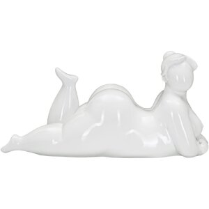 Mauro Ferretti Vrouw Yoga Relax sculptuur 32x12,5x16 cm wit