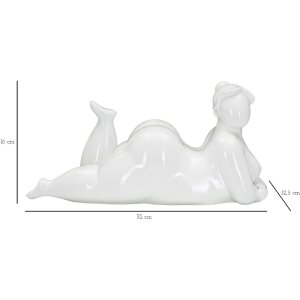 Mauro Ferretti Vrouw Yoga Relax sculptuur 32x12,5x16 cm wit