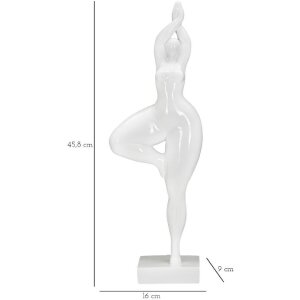 Mauro Ferretti yoga figuur staand vrouw yoga 16x9x45,8 cm wit