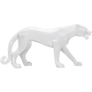 Mauro Ferretti panter sculptuur wit 70x18x32,5 cm