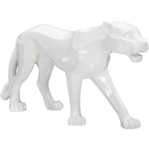 Mauro Ferretti panter sculptuur wit 70x18x32,5 cm