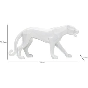 Mauro Ferretti panter sculptuur wit 70x18x32,5 cm