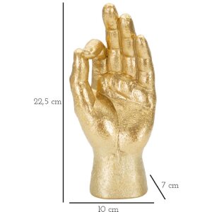 Mauro Ferretti handsculptuur Ok Hand 10x7x22,5 cm goud