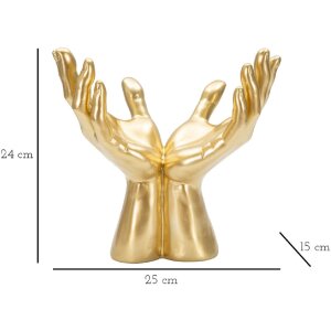 Mauro Ferretti handsculptuur Vredeshanden 25x15x24 cm goud