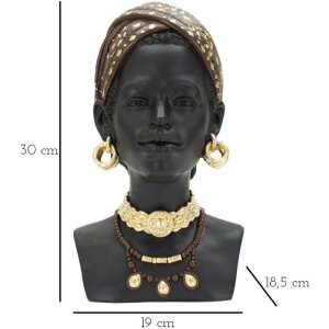 Mauro Ferretti Buste Massai Vrouw 19x18,5x30 cm zwart
