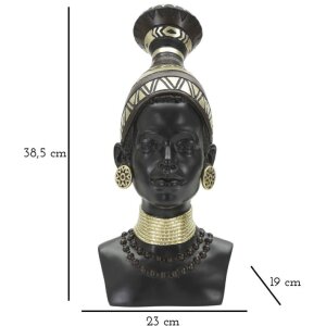 Mauro Ferretti Buste Massai Vrouw Stam 23x19x38,5 cm zwart