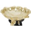 Mauro Ferretti decoratief beeldje aap met blad kom 25,2x21x24 cm zwart goud