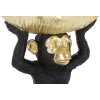Mauro Ferretti decoratief beeldje aap met blad kom 25,2x21x24 cm zwart goud