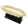 Mauro Ferretti decoratief beeldje aap trio met blad schaal 43x15,7x20 cm zwart goud