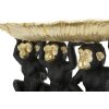 Mauro Ferretti decoratief beeldje aap trio met blad schaal 43x15,7x20 cm zwart goud