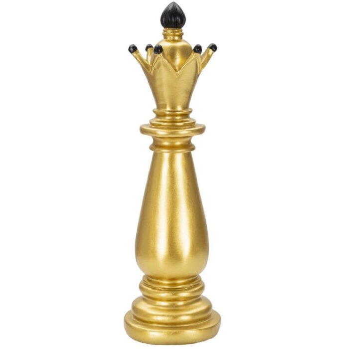 Mauro Ferretti schaakstuk Alfiere Ø 12,5x38,5 cm goud zwart decoratie