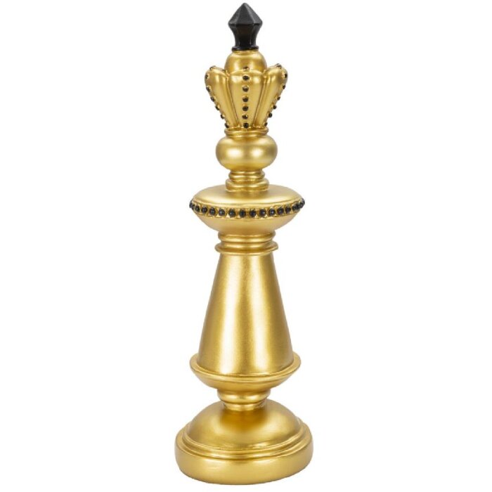 Mauro Ferretti schaakstuk koning Ø 11x32.5 cm goud zwart decoratie