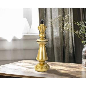 Mauro Ferretti schaakstuk koning Ø 11x32.5 cm goud zwart decoratie
