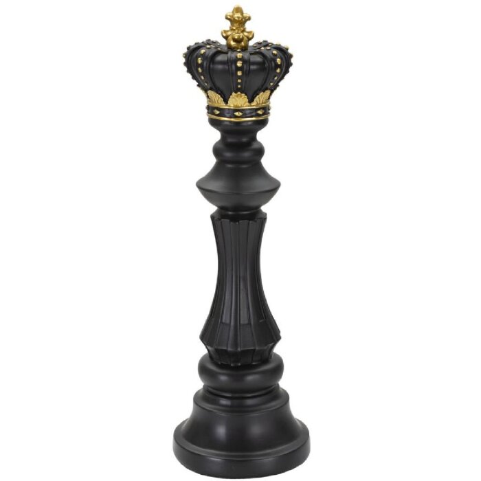 Mauro Ferretti schaakstuk koning Ø 13x40,5 cm zwart goud decoratie