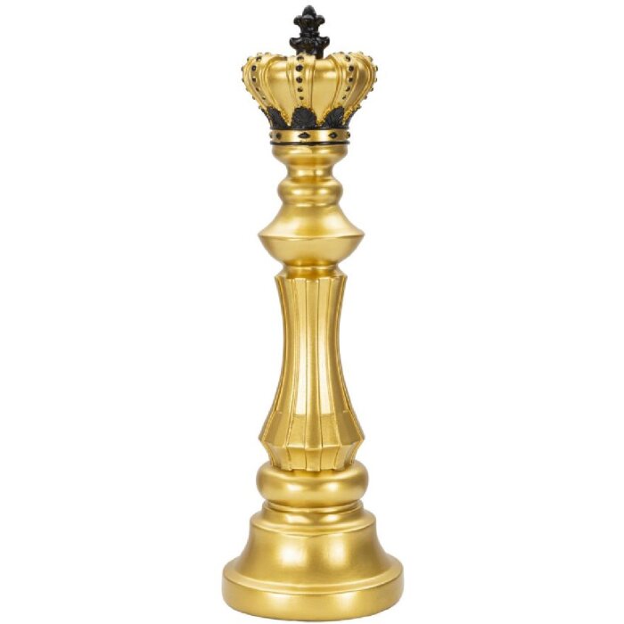 Mauro Ferretti schaakstuk koning Ø 13x40.5 cm goud zwart decoratie