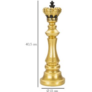 Mauro Ferretti schaakstuk koning Ø 13x40.5 cm goud zwart decoratie