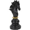 Mauro Ferretti schaakstuk paard 14x11x27 cm zwart goud decoratie