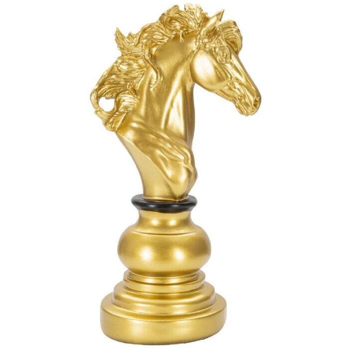 Mauro Ferretti schaakstuk paard decoratie 14x11x27 cm goud zwart