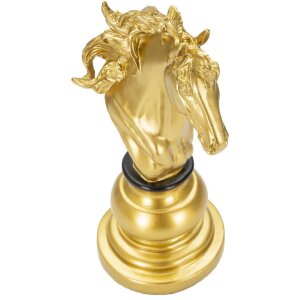 Mauro Ferretti schaakstuk paard decoratie 14x11x27 cm goud zwart