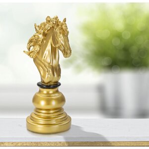 Mauro Ferretti schaakstuk paard decoratie 14x11x27 cm goud zwart