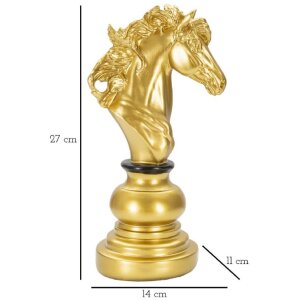Mauro Ferretti schaakstuk paard decoratie 14x11x27 cm goud zwart